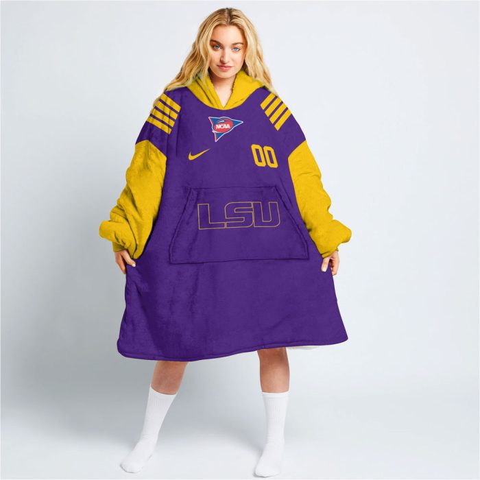 LSU Tigers - Personalize Oodie Blanket Hoodie Wearable Blanket