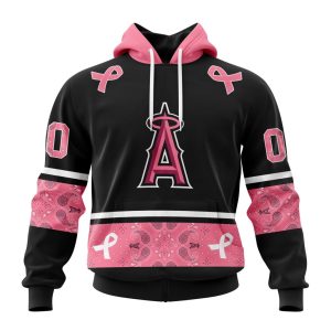 Los Angeles Angels Specialized Design In Classic Style With Paisley! In October We Wear Pink Breast Cancer Unisex Pullover Hoodie