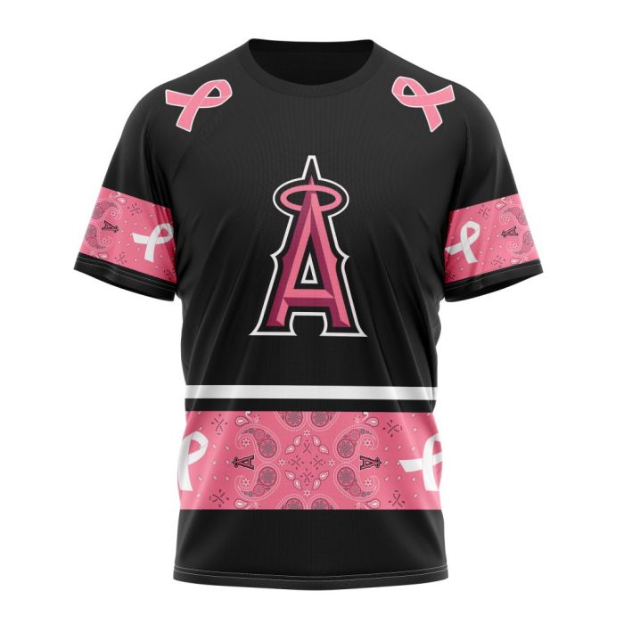 Los Angeles Angels Specialized Design In Classic Style With Paisley! In October We Wear Pink Breast Cancer Unisex T-Shirt
