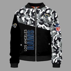 Los Angeles Rams Camouflage Blue Bomber Jacket TBJ4654