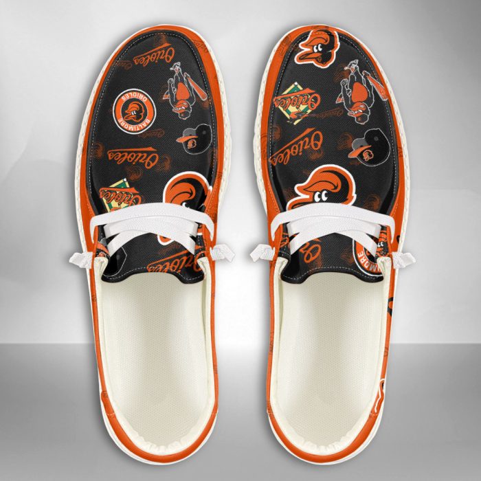 MLB Baltimore Orioles Hey Dude Shoes Wally Lace Up Loafers Moccasin Slippers HDS2723