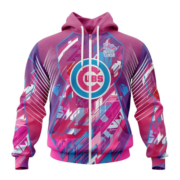 MLB Chicago Cubs Mix Grateful Dead Specialized Design I Pink I Can! Fearless Again Breast Cancer Unisex Zip Hoodie