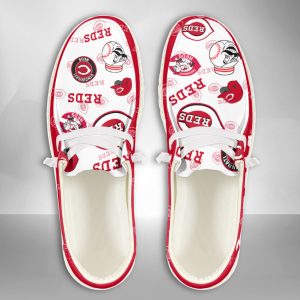 MLB Cincinnati Reds Hey Dude Shoes Wally Lace Up Loafers Moccasin Slippers HDS2719