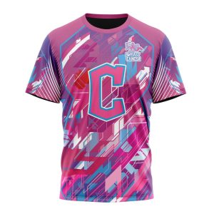 MLB Cleveland Guardians Specialized Design I Pink I Can! Fearless Again Breast Cancer Unisex T-Shirt