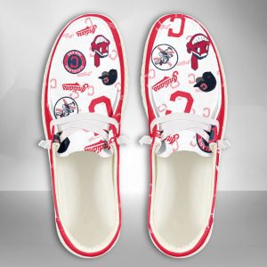 MLB Cleveland Indians Hey Dude Shoes Wally Lace Up Loafers Moccasin Slippers HDS2331