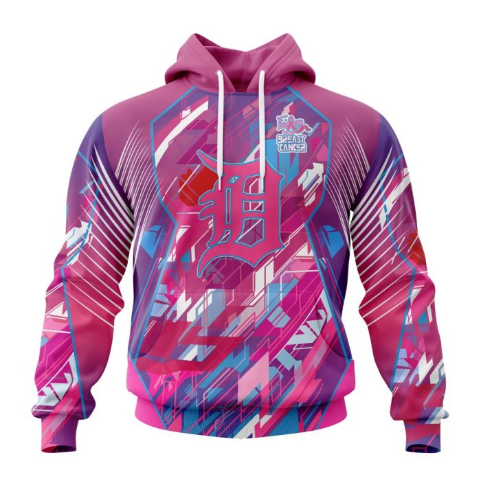 MLB Detroit Tigers Specialized Design I Pink I Can! Fearless Again Breast Cancer Unisex Pullover Hoodie