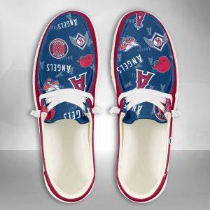 MLB Los Angeles Angels Hey Dude Shoes Wally Lace Up Loafers Moccasin Slippers HDS2715