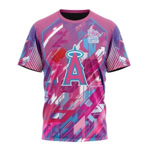 MLB Los Angeles Angels Of Anaheim Specialized Design I Pink I Can! Fearless Again Breast Cancer Unisex T-Shirt