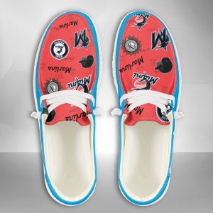 MLB Miami Marlins Hey Dude Shoes Wally Lace Up Loafers Moccasin Slippers HDS2712