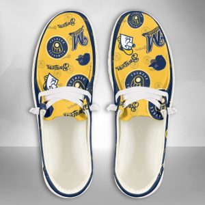 MLB Milwaukee Brewers Hey Dude Shoes Wally Lace Up Loafers Moccasin Slippers HDS2714