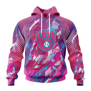 MLB Milwaukee Brewers Mix Grateful Dead Specialized Design I Pink I Can! Fearless Again Breast Cancer Unisex Pullover Hoodie