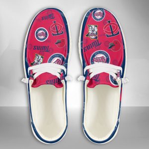 MLB Minnesota Twins Hey Dude Shoes Wally Lace Up Loafers Moccasin Slippers HDS1220