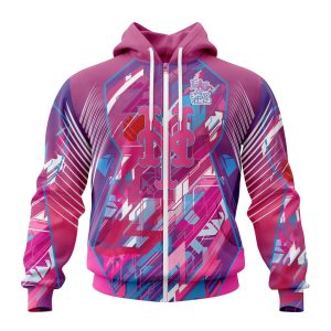 MLB New York Mets Specialized Design I Pink I Can! Fearless Again Breast Cancer Unisex Zip Hoodie