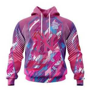 MLB New York Yankees Specialized Design I Pink I Can! Fearless Again Breast Cancer Unisex Pullover Hoodie