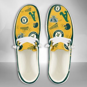 MLB Oakland Athletics Hey Dude Shoes Wally Lace Up Loafers Moccasin Slippers HDS2710