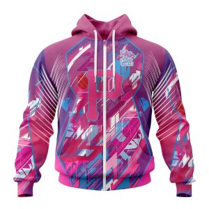 MLB Pittsburgh Pirates Specialized Design I Pink I Can! Fearless Again Breast Cancer Unisex Zip Hoodie