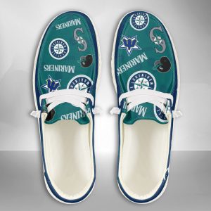 MLB Seattle Mariners Hey Dude Shoes Wally Lace Up Loafers Moccasin Slippers HDS2706