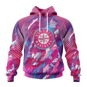 MLB Seattle Mariners Specialized Design I Pink I Can! Fearless Again Breast Cancer Unisex Pullover Hoodie