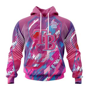 MLB Tampa Bay Rays Specialized Design I Pink I Can! Fearless Again Breast Cancer Unisex Pullover Hoodie