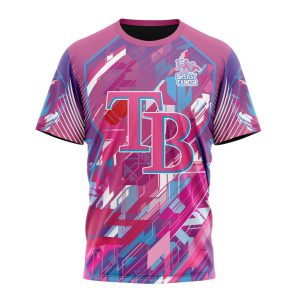 MLB Tampa Bay Rays Specialized Design I Pink I Can! Fearless Again Breast Cancer Unisex T-Shirt