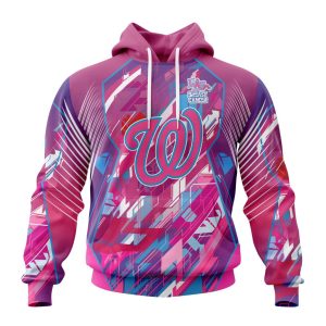 MLB Washington Nationals Specialized Design I Pink I Can! Fearless Again Breast Cancer Unisex Pullover Hoodie