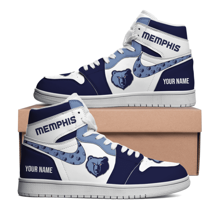 Memphis Grizzlies Personalized NBA AJ1 Nike Sneakers High Top