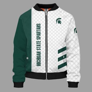 Michigan State Spartans Green Unisex Bomber Jacket Gucci Luxury Jacket TBJ4487