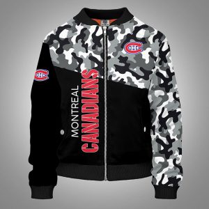 Montreal Canadians Camouflage Red Bomber Jacket TBJ4895