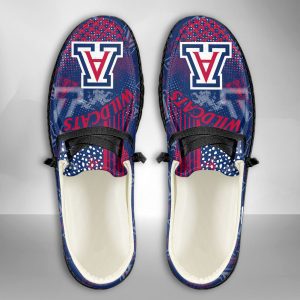 NCAA Arizona Wildcats Hey Dude Shoes Wally Lace Up Loafers Moccasin Slippers HDS1625