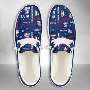 NCAA Arizona Wildcats Hey Dude Shoes Wally Lace Up Loafers Moccasin Slippers HDS1924