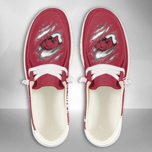 NCAA Arkansas Razorbacks Hey Dude Shoes Wally Lace Up Loafers Moccasin Slippers HDS1338