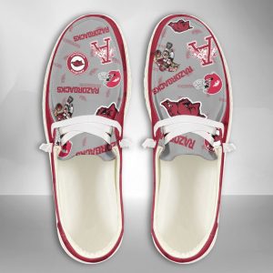 NCAA Arkansas Razorbacks Hey Dude Shoes Wally Lace Up Loafers Moccasin Slippers HDS1956