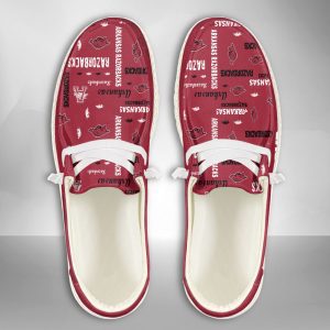 NCAA Arkansas Razorbacks Hey Dude Shoes Wally Lace Up Loafers Moccasin Slippers HDS2109