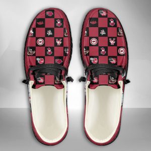 NCAA Arkansas Razorbacks Hey Dude Shoes Wally Lace Up Loafers Moccasin Slippers HDS3146