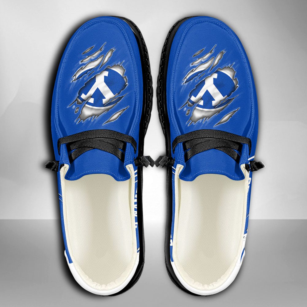 Ncaa Byu Cougars Hey Dude Shoes Wally Lace Up Loafers Moccasin Slippers 