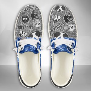 NCAA BYU Cougars Hey Dude Shoes Wally Lace Up Loafers Moccasin Slippers HDS2249