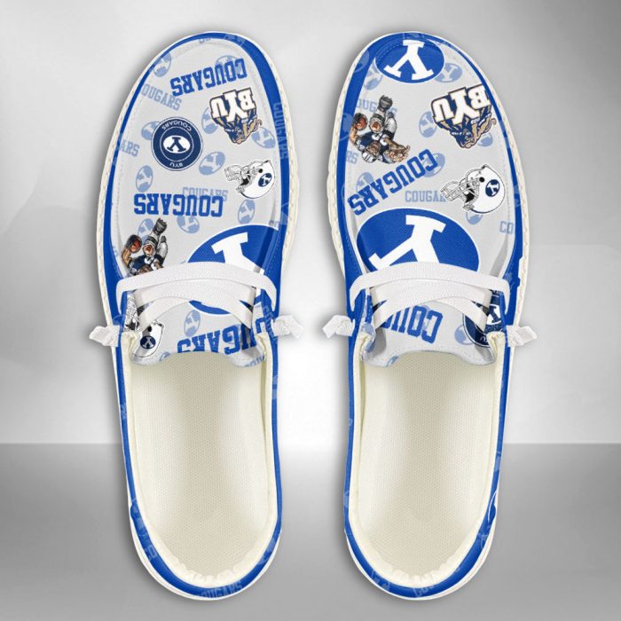 NCAA BYU Cougars Hey Dude Shoes Wally Lace Up Loafers Moccasin Slippers HDS2513