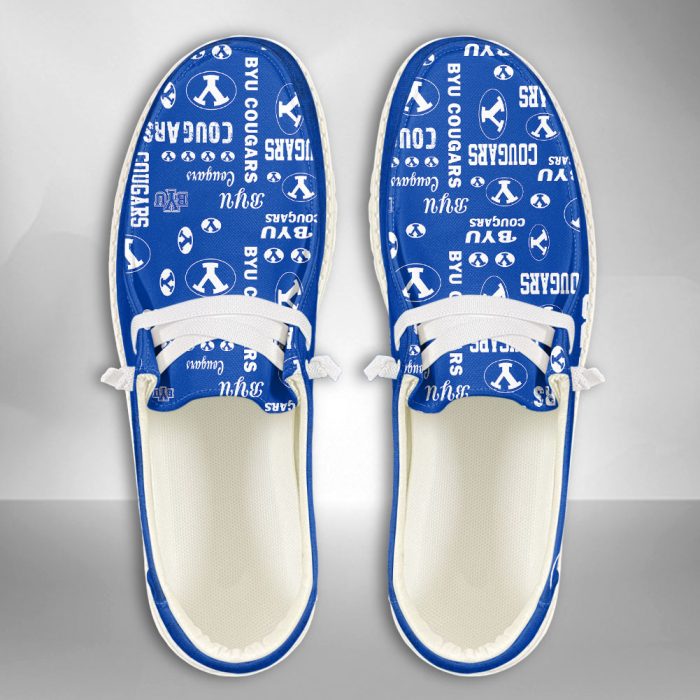 NCAA BYU Cougars Hey Dude Shoes Wally Lace Up Loafers Moccasin Slippers HDS2888