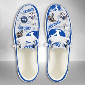 NCAA BYU Cougars Hey Dude Shoes Wally Lace Up Loafers Moccasin Slippers HDS2988
