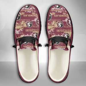 NCAA Florida State Seminoles Hey Dude Shoes Wally Lace Up Loafers Moccasin Slippers HDS1789