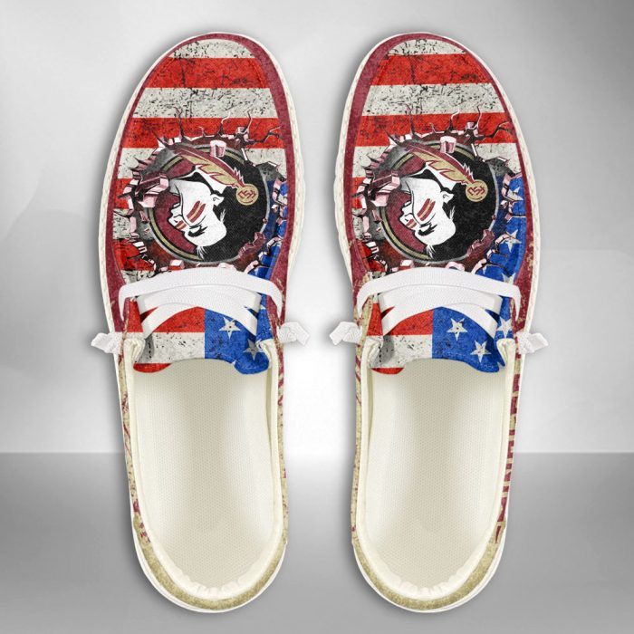 NCAA Florida State Seminoles Hey Dude Shoes Wally Lace Up Loafers Moccasin Slippers HDS2188