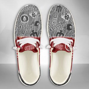 NCAA Indiana Hoosiers Hey Dude Shoes Wally Lace Up Loafers Moccasin Slippers HDS1937