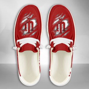 NCAA Indiana Hoosiers Hey Dude Shoes Wally Lace Up Loafers Moccasin Slippers HDS2412