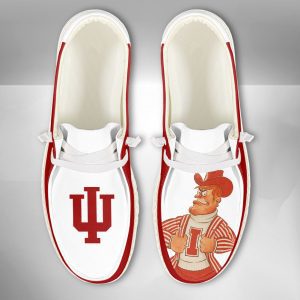 NCAA Indiana Hoosiers Hey Dude Shoes Wally Lace Up Loafers Moccasin Slippers HDS2516