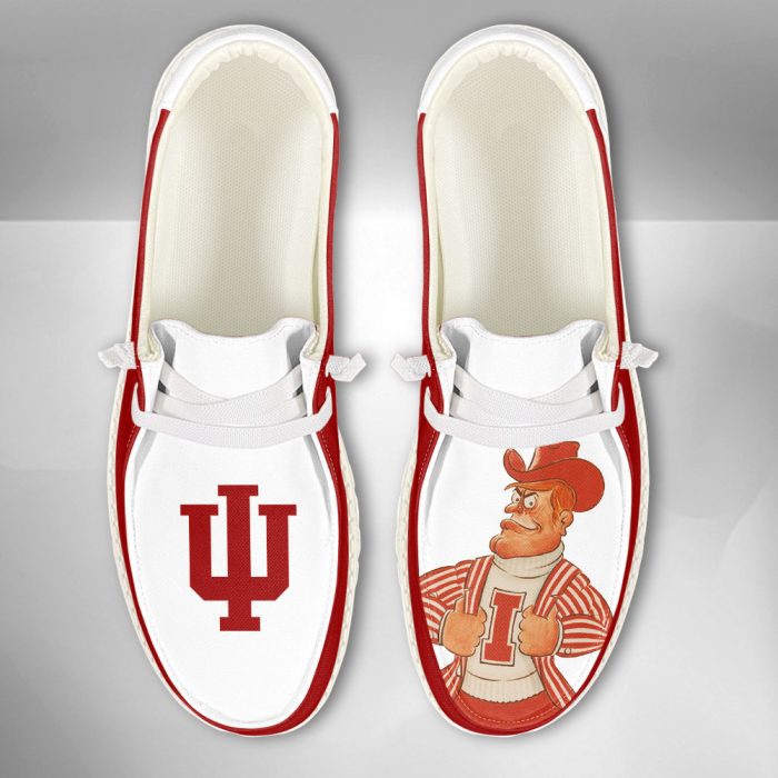 NCAA Indiana Hoosiers Hey Dude Shoes Wally Lace Up Loafers Moccasin Slippers HDS2516