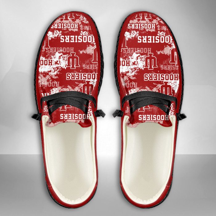 NCAA Indiana Hoosiers Hey Dude Shoes Wally Lace Up Loafers Moccasin Slippers HDS2674