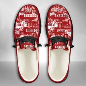 NCAA Indiana Hoosiers Hey Dude Shoes Wally Lace Up Loafers Moccasin Slippers HDS2771