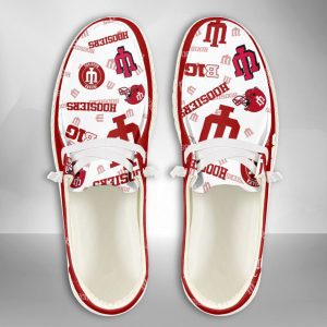 NCAA Indiana Hoosiers Hey Dude Shoes Wally Lace Up Loafers Moccasin Slippers HDS2946