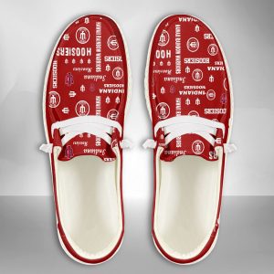 NCAA Indiana Hoosiers Hey Dude Shoes Wally Lace Up Loafers Moccasin Slippers HDS2962