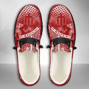 NCAA Indiana Hoosiers Hey Dude Shoes Wally Lace Up Loafers Moccasin Slippers HDS3101